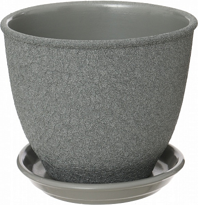 Горшок керамический Ориана-Запорожкерамика Кедр №2 шелк круглый 2,2л (019-2-136) металлик 