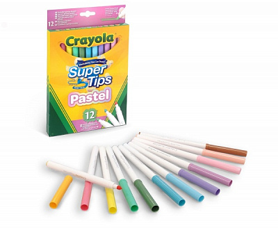 Набір фломастерів Supertips (washable) пастельні кольори 12 шт. (58-7515) Crayola