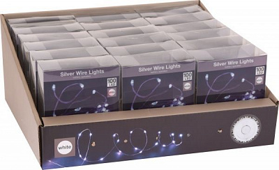 Електрогірлянда біла вбудований світлодіод (LED) 100 ламп 1,3 м