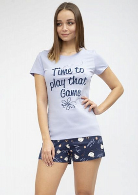 Пижама женская Roksana Hello Barney 718/12005 р. XL голубой 