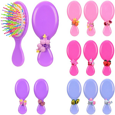 Набор для волос Расческа + резинка H2062 (4 цвета в ассортименте)