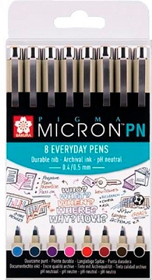 Набор ручек PIGMA MICRON PN SAKURA PIGMA MICRON PN 8 цветов POXSDKPN8 