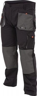 Брюки робочі YATO р. XXL зріст універсальний YT-80187 чорний із сірим