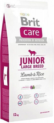 Корм Brit Care Junior Large Breed для цуценят та молодих собак з ягнят. та рисом, 12кг, 132703