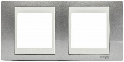 Рамка двухместная Schneider Electric Unica Plus Champagne горизонтальная шампань MGU6.004.524