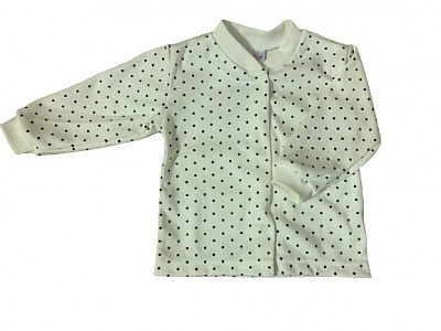 Кофтинка дитяча унісекс Моя планета чорний горошок р.62 білий із принтом