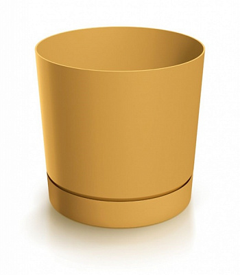 Горшок для цветов PRP Tubo P 200 мм с подставкой горчичный круглый (67115-117) 