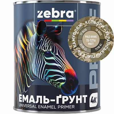 Емаль-грунт ZEBRA PROF 15-1216 світлий хакі мат 2,5кг