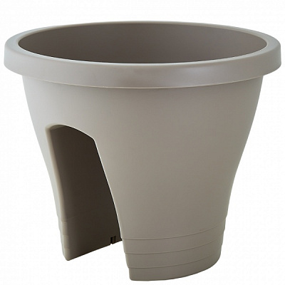 Горшок Алеана Женева с креплением на перила 29,0x23,5 см круглый 6 л какао (114019) 