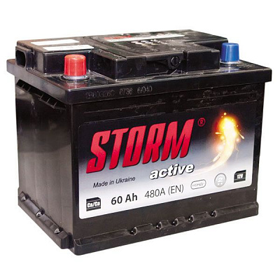 Аккумулятор автомобильный STORM 6СТ-60Ah СНГ 60А 12 B «+» слева