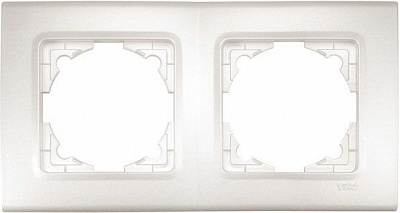 Рамка двомісна Viko Linnera Life горизонтальна білий перламутр