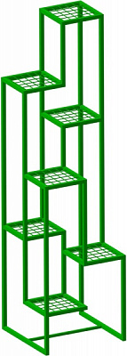 Подставка для растений ступенчатая с сеткой (зелёная)