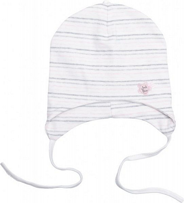 Шапочка детская для девочки Роза 211-Т р.44-46 белый с розовым 