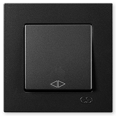 Выключатель реверсивный одноклавишный Gunsan Eqona без подсветки черный 01 40 34 00 100 135