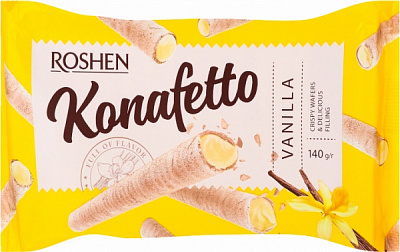 Трубочки вафельные Roshen Konafetto с ванильной начинкой ПКФ 140 г 
