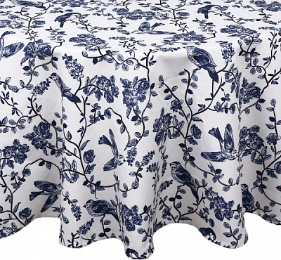 Скатерть Fama d160 белый с синим Luna 
