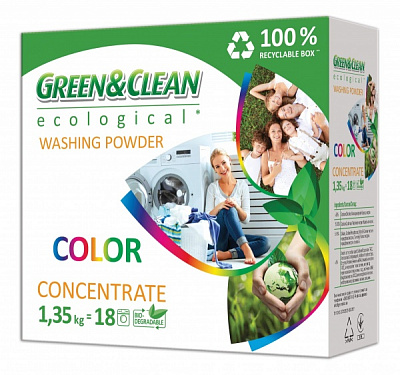 Порошок для машинной и ручной стирки Green&Clean Ecological 1,35 кг 