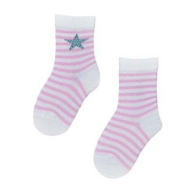 Носки для девочек Wola W34.01P 586 р. 30-32 белый с розовым 