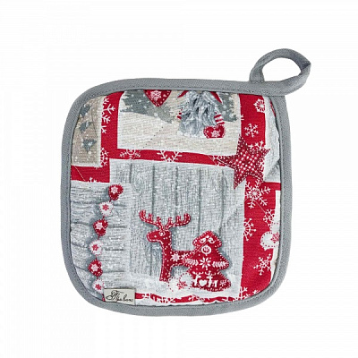 Прихватка Gnome 20x20 см красный с белым Прованс 