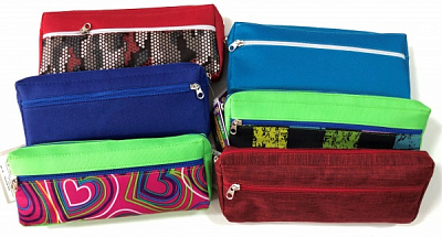 Пенал на молнии 19х2,5х7,5 см. с карманом 177 Тетрада в ассортименте