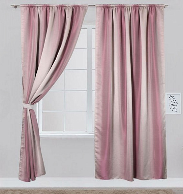 Штора Жаккард Полосы розовая La Nuit