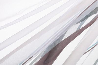 Тканина тюлева 300 см сітка бірюзова смужка