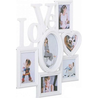 Колаж LoVe на 6 фото 13х18/10x15/10x10/10x10/9x13/9x13 см білий
