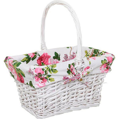 Корзина плетеная с текстилем 35х24х38 см HA07-095-2 