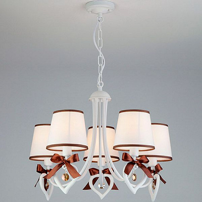 Люстра подвесная Strotskis Terry 5x40 Вт E14 коричнево-белый 60066/5 