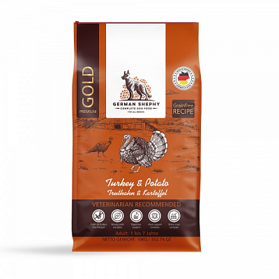 Корм сухой для собак для всех пород German Shephy Gold Turkey Индейка и картошка 10 кг