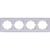 Рамка четырехместная Lezard Rain горизонтальная белый с хромированной вставкой 703-0225-149