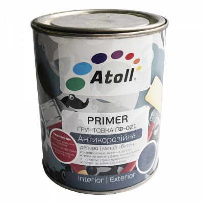 Ґрунтовка антикорозійна Atoll ГФ-021 білий мат 2,8кг
