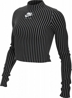 Футболка Nike W NSWAir MOCK LS RIB CZ8634-010 р.M черный