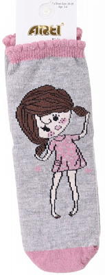 Носки для девочек ARTI 200145 р.3-4 серый 