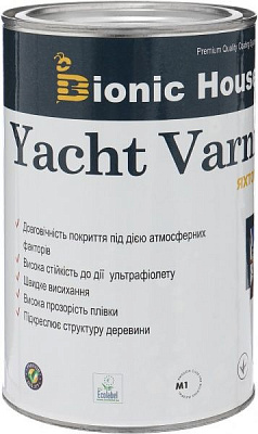 Лак яхтный Bionic House полумат прозрачный 1 л