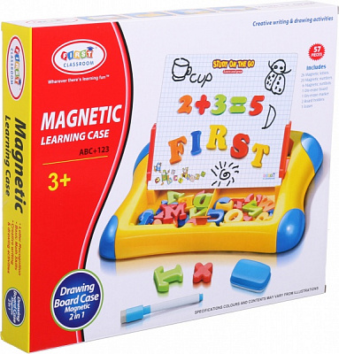 Доска магнитная Huamei магнитная Learning case 36.6х4.9х30 см с набором красно-желтая HM1113A