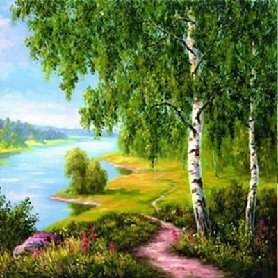 Набор для творчества со стразами на подрамнике Родной край 30x30 см Діамантові ручки 