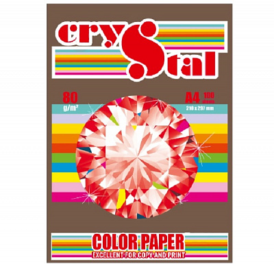 Папір кольоровий Crystal A4 80 г/м Chocolate 43A темно-коричневий