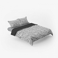 Комплект постельного белья Леопард 1,5 бело-черно-серый Rigel 
