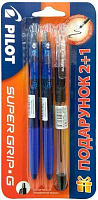 Набір ручок масляних 2 сині та чорна 