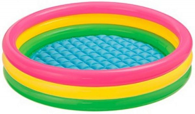 Бассейн Intex 57412 круг, 4 кольца, закат солнца, 114-26 см.