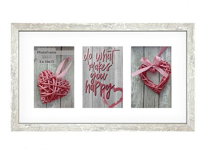 Фоторамка с паспарту SvitArt FKP-3-1913-2B 10x15 см бежевый с серым 