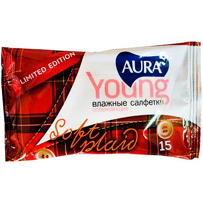 Серветки вологі Aura Young 15 шт
