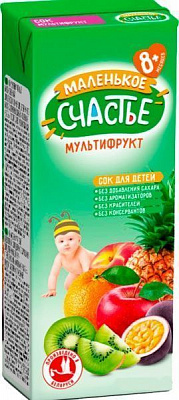 Сік Маленькое счастье Мультифрукт 0,2 л 4813163001700