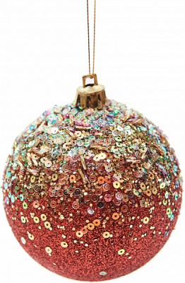 Шар новогодний Конфетти красный