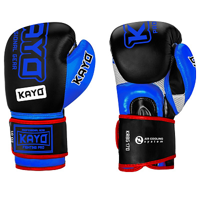 Боксерські рукавиці KRBG-170 BLV-12 12oz чорний із синім