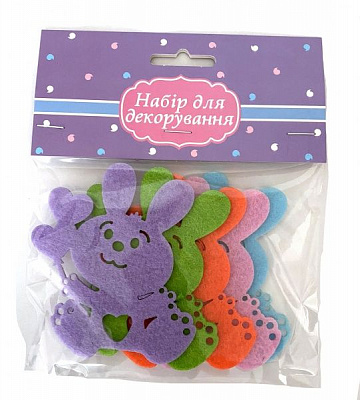 Декор из фетра Зайцы 2 мм 5 шт. Аплі-Краплі