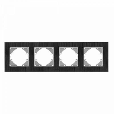 Рамка четырехместная Videx Binera горизонтальная черный VF-BNFRA4H-B
