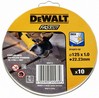 Круг відрізний DeWalt 125 x 1,0 x 22,23 мм DT43972