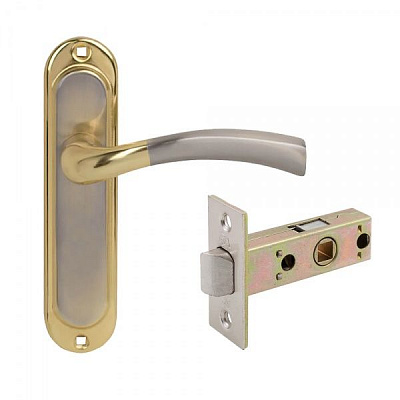 Ручка на планці PZ Bruno Siena ф/з + засувка 245 6-45 матовий нікель